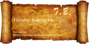 Töreky Boglárka névjegykártya